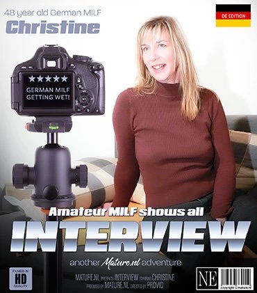 Christine - We interview 48 year old German MILF Christine and she gets naked and all the way before our camera FullHD 1080p