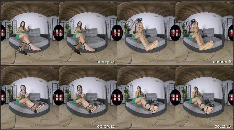 Beautiful dark-haired babe Petra enjoys posing her sexy feet in her favorite socks 1440p