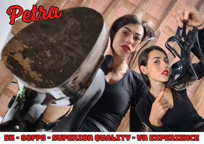 Wonderfully gorgeous Petra wants her slave to lick the dirty soles of her sexy stilettos 1920p