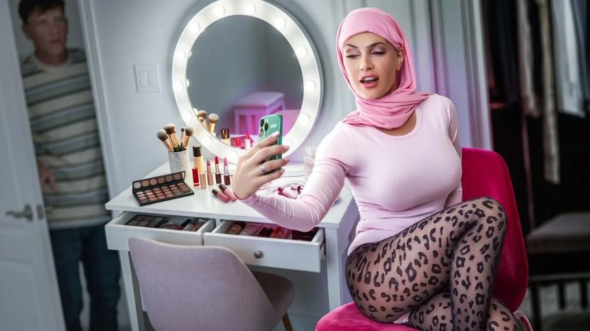 Krystal Sparks - Anniversary Surprise: Not-So-Shy Hijab Wife Spitroasted! FullHD 1080p/HD 720p