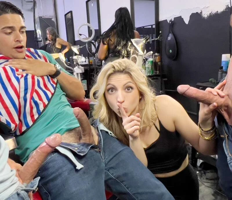 Brandi Swan - Barbershop Thot, cumming hard as she gets stuffed with hard cock FullHD 1080p/HD 720p